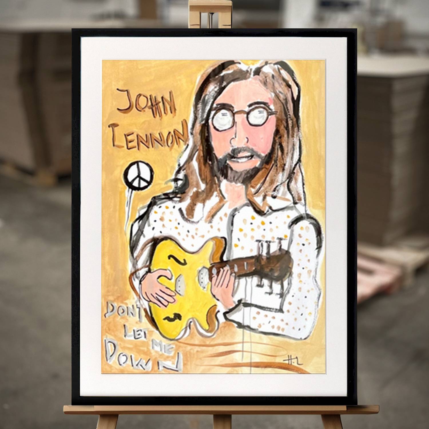 Inramad Tavla "Don't Let Me Down" - Fine Art Print i 50x70 cm