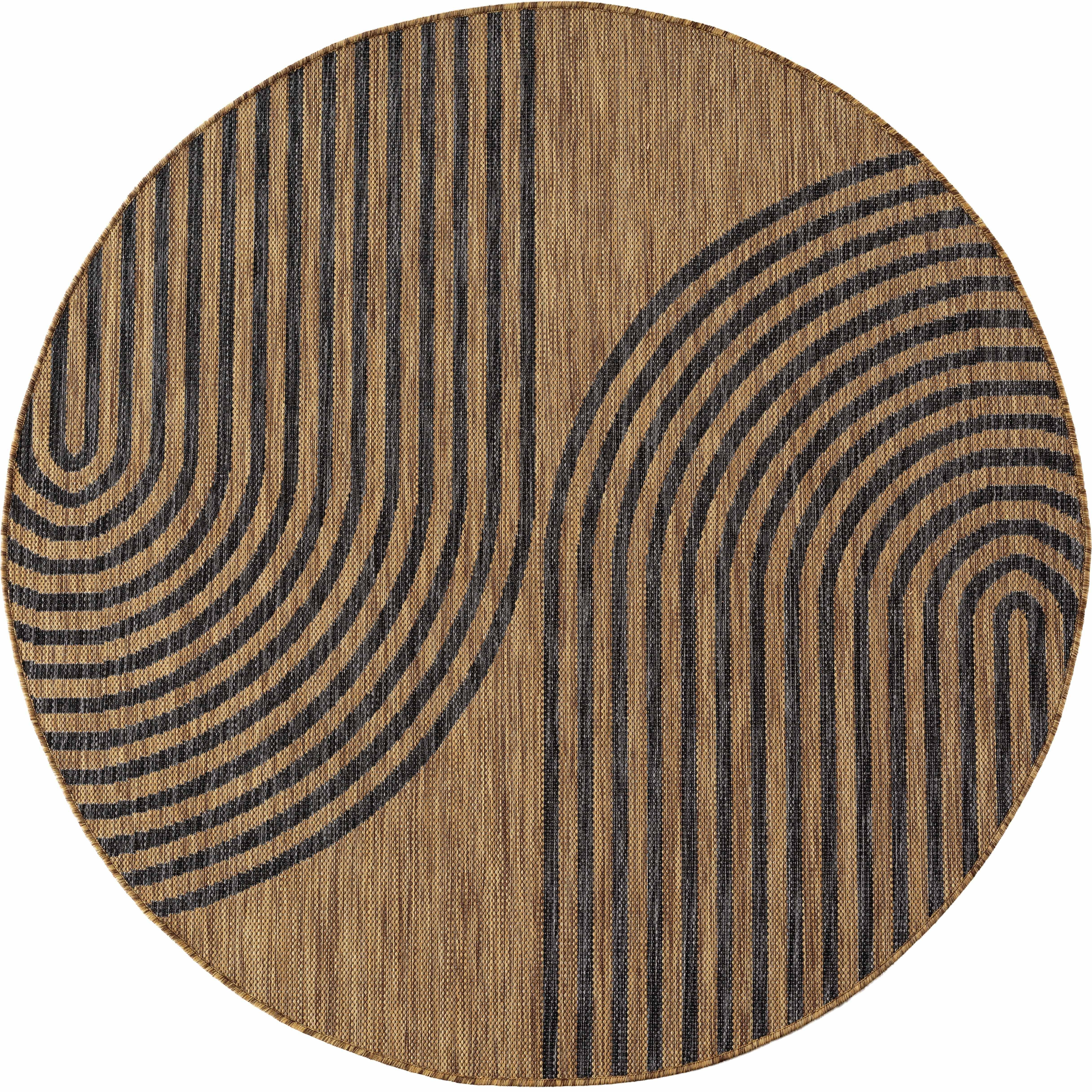 Rundt indendørs- og udendørstæppe MIRA - sort - 80 x 80 cm