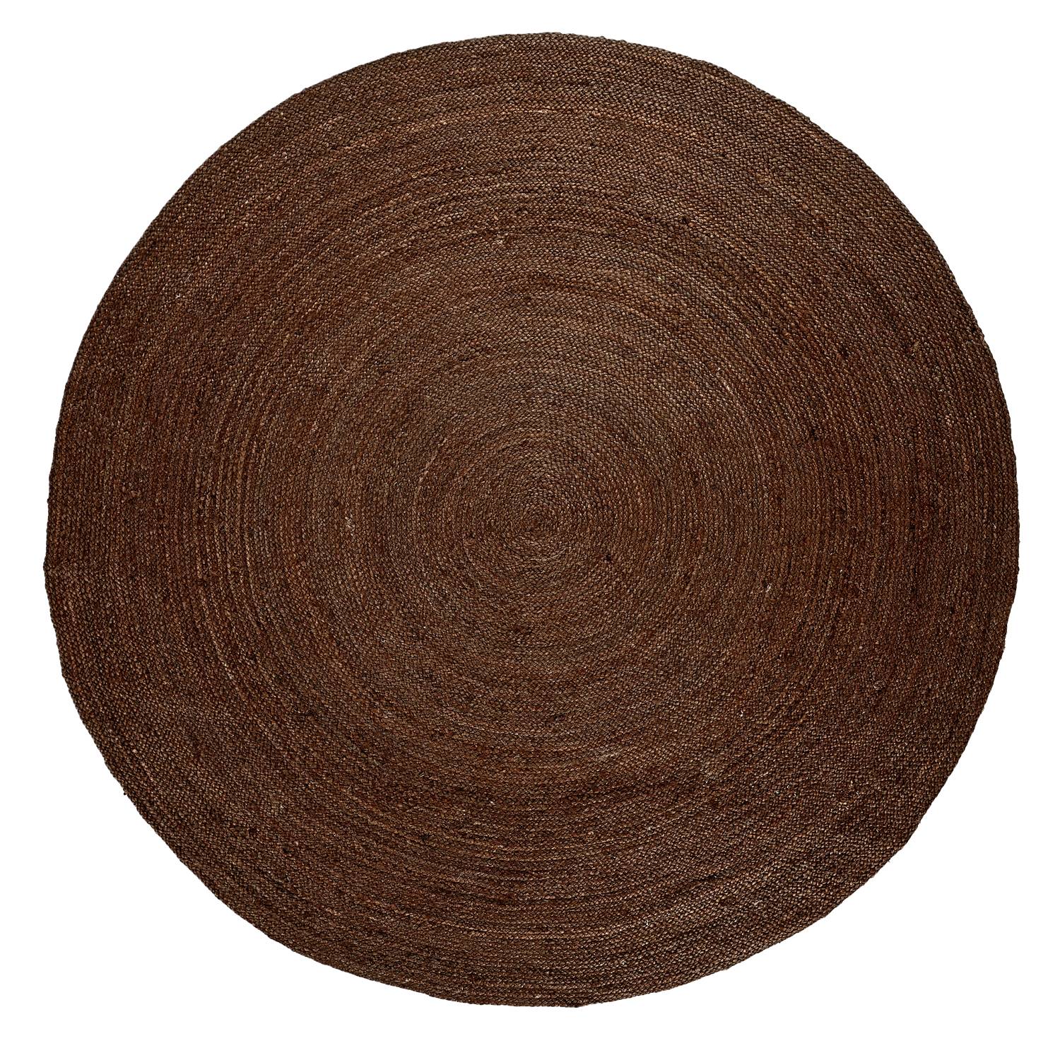 Rund jutematta - Amasia (brun) (Storlek: Ø 120 cm)