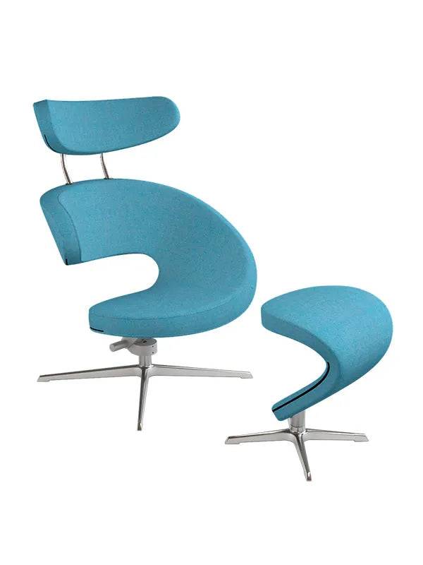 Peel™ Lænestol, venstre fra Variér Happy light blue HAL840 / Inklusiv skammel - Jacobsen Plus