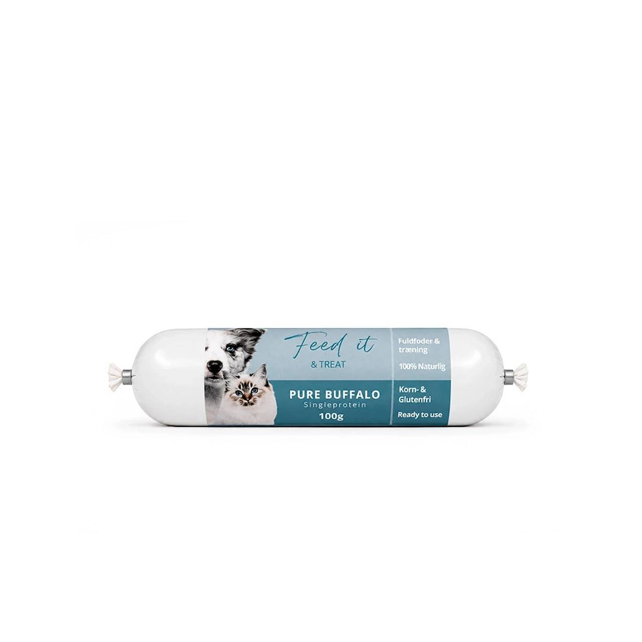 Feedit og Treat Pure bøffel 100 g - naturlig bøffelskærepølse til hund og kat