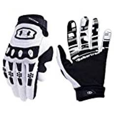 Seibertron Youth Dirtpaw BMX MX ATV MTB Racing Mountain Bike Bicycle Cycling Off-road/Dirt bike Gloves Road Racing Motorcycle Motocross Sports Gloves Touch Recognition Full Finger Glove White M