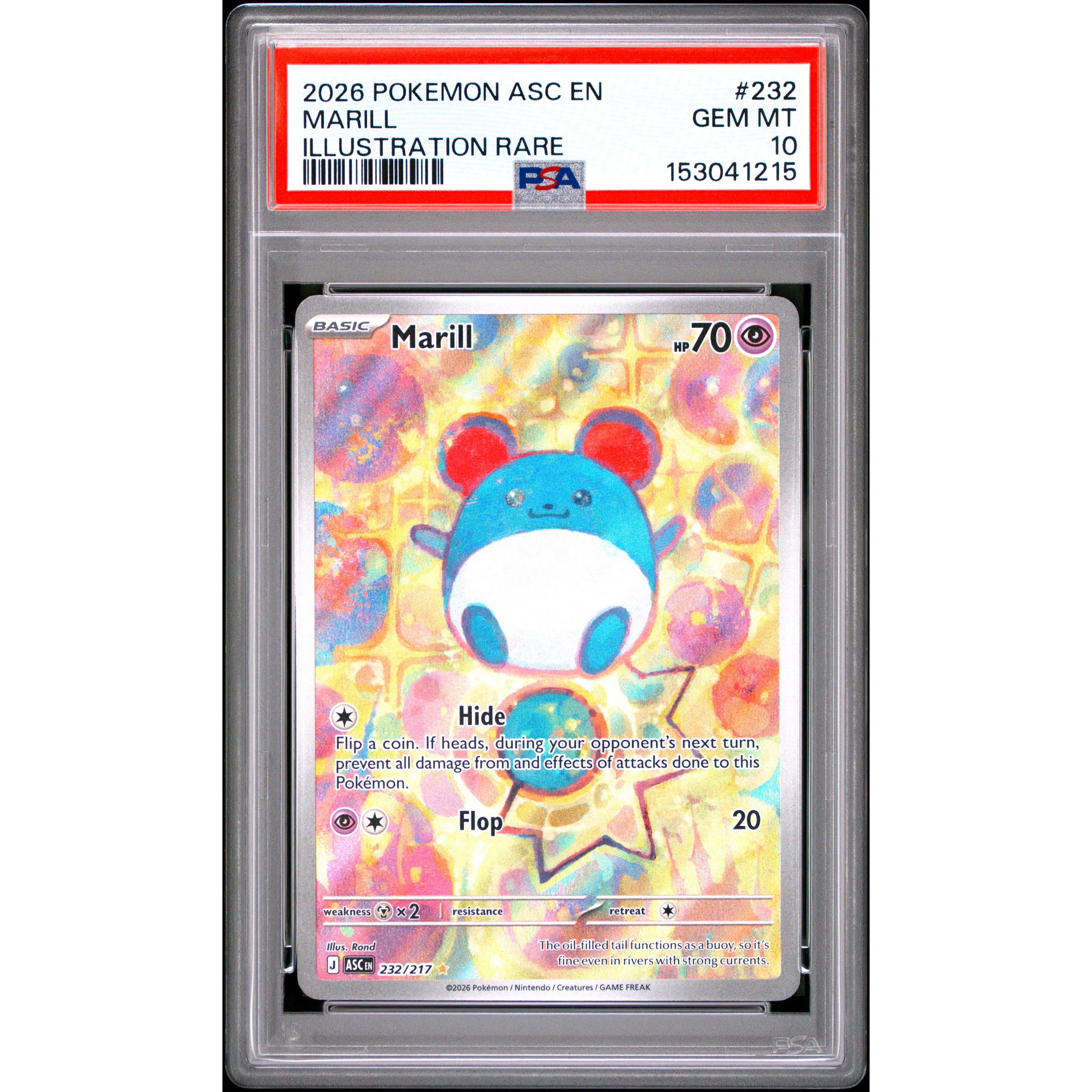 Pokémon TCG: Marill #232 PSA 10 - Brugtmoms
