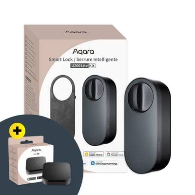 Aqara Smart Lock U200 Lite Kit, sort + M3 Hub