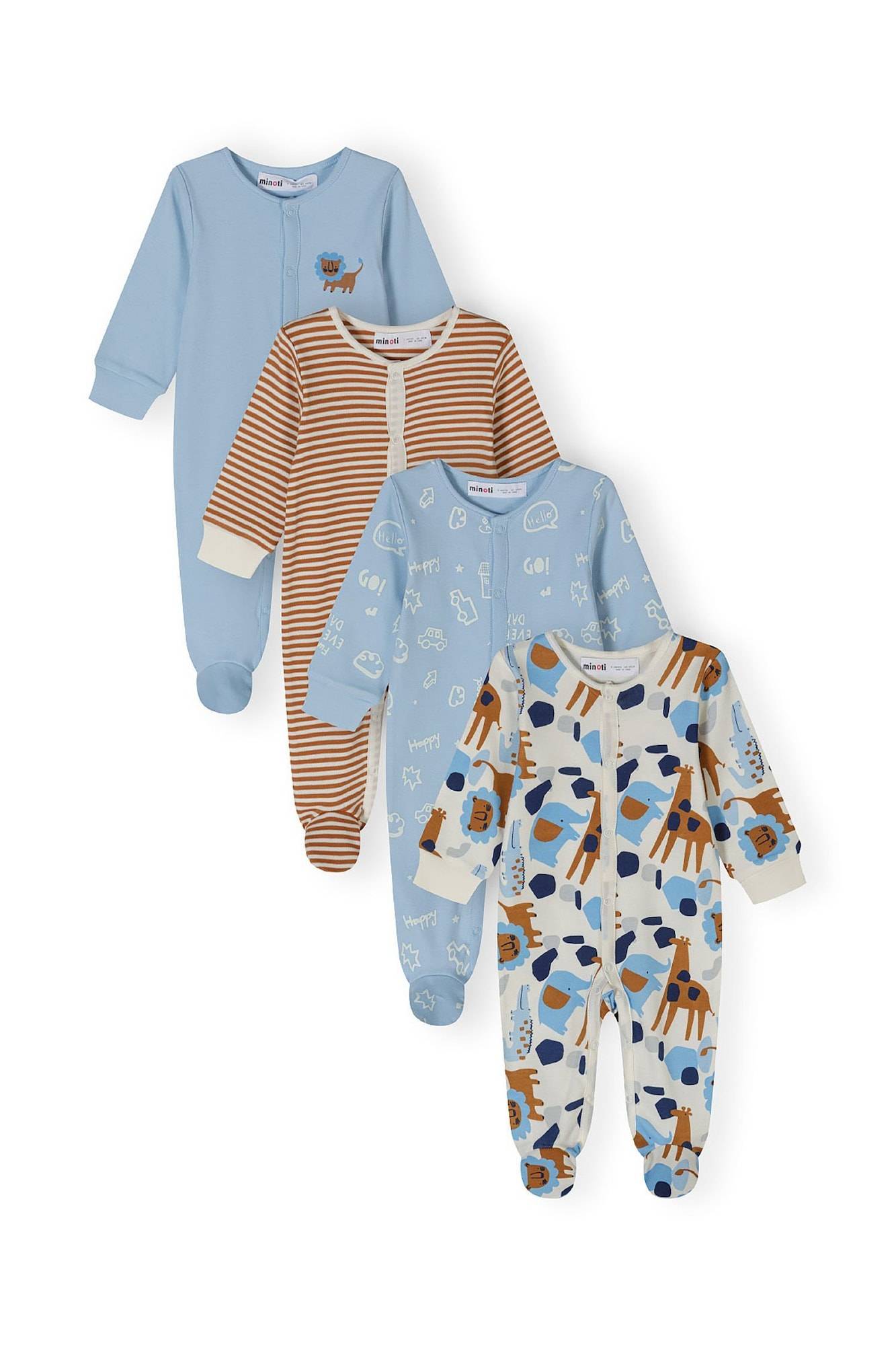 MINOTI Nattøj  lyseblå / brun / offwhite