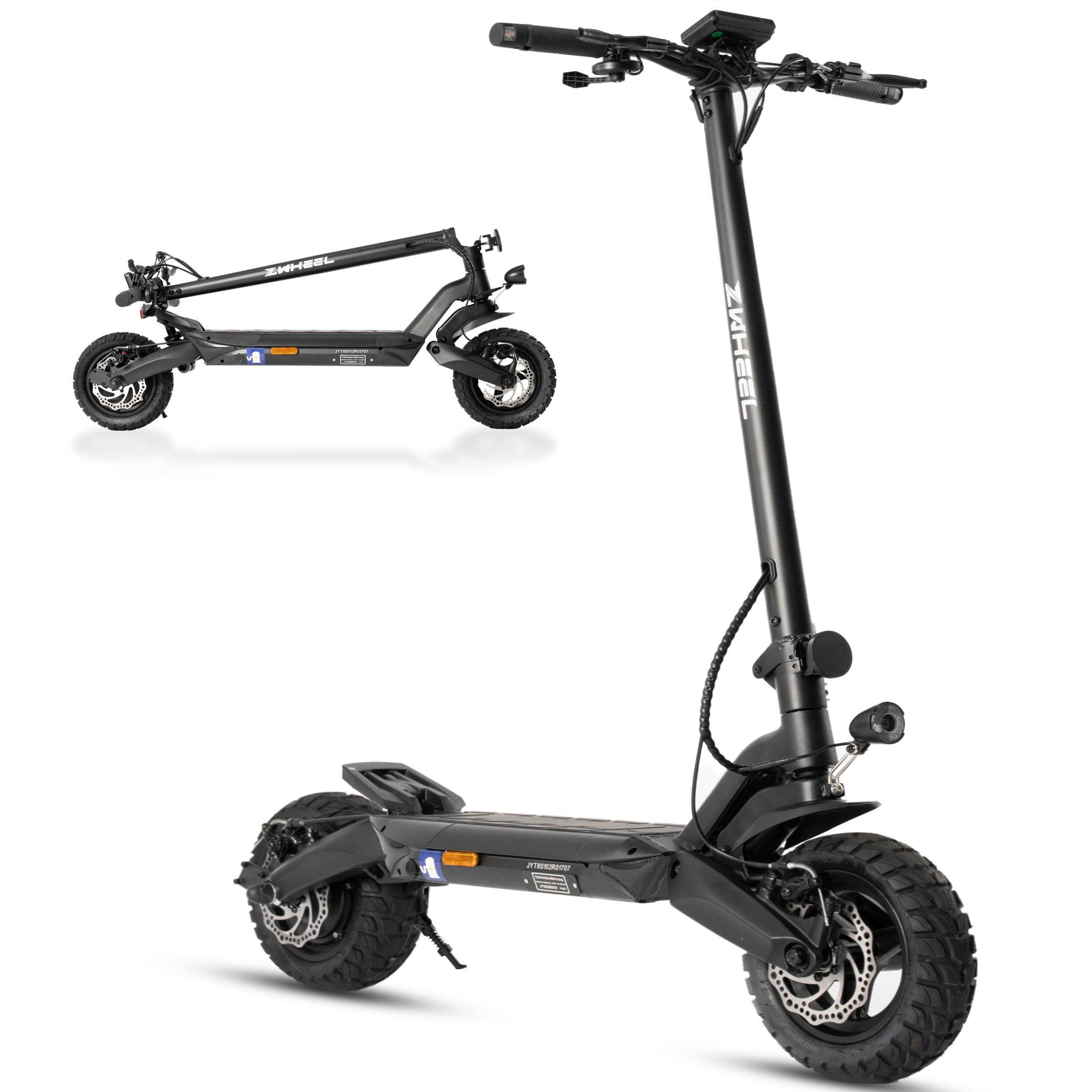 ZWHEEL T8 Utomhus Terräng Elektrisk Scooter 48V15AH Batteri 500W Motor 10 Tum Däck 45KM Räckvidd Vuxen Pendling E-Scooter
