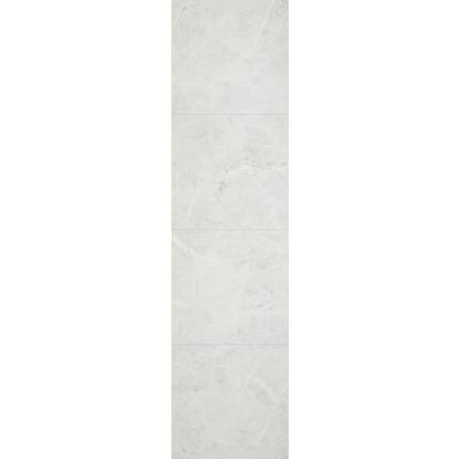 Fibo Stone vådrumspanel med 60 x 60 cm fliselook, 10 x 600 x 2400 mm, white marble silk