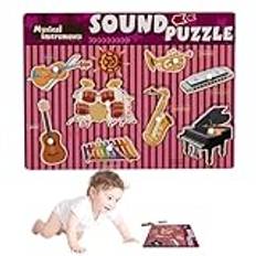 Musical Instruments Matching Game, Sensory Sound Pussel, Early Learning Musical Pussel, Kids Sound Activity Toy, Musical Instruments Educational Game, Ljudinlärning Pussel för barn