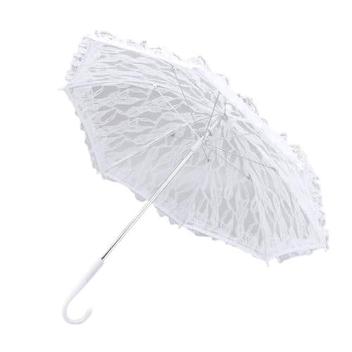 Vintage Spets Parasoll Paraply Vit Bröllopsparaply Bröllop Bröllopsparaply för Brud Bröllopspresent Foto