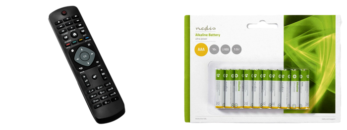 Universal Fjernbetjening til Philips TV med 10 AAA Batterier.