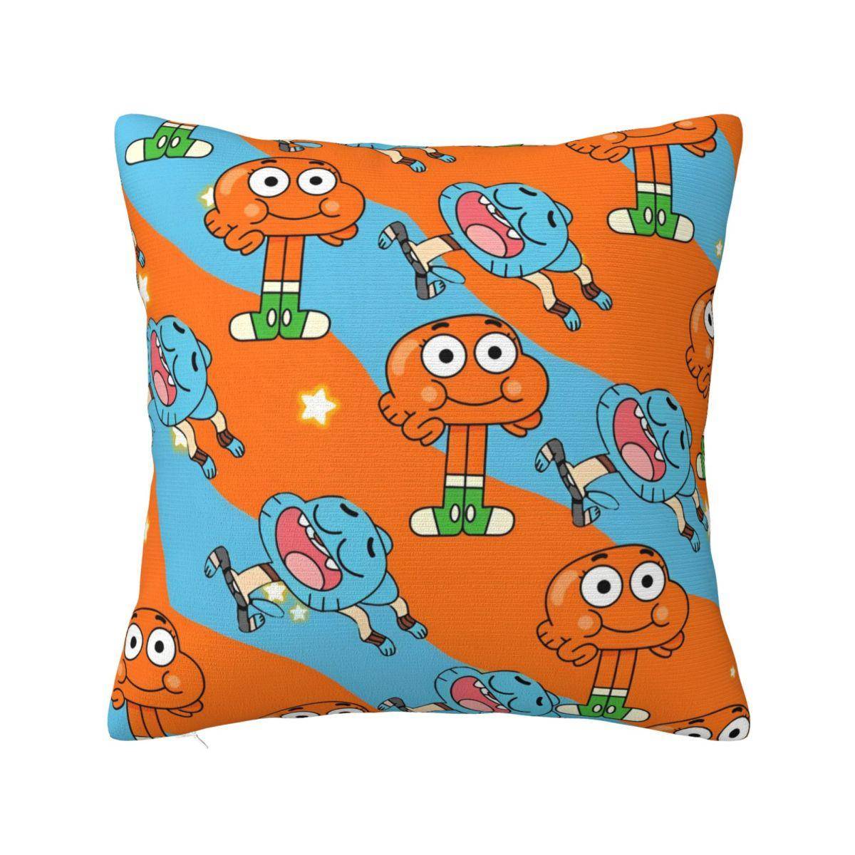 Gumballs Tuggummiboll Watterson Fantastisk Tecknad Fyrkantig Kuddfodral Kuddfodral Nyhet Dekorativt Kuddfodral för Hem 40*40cm