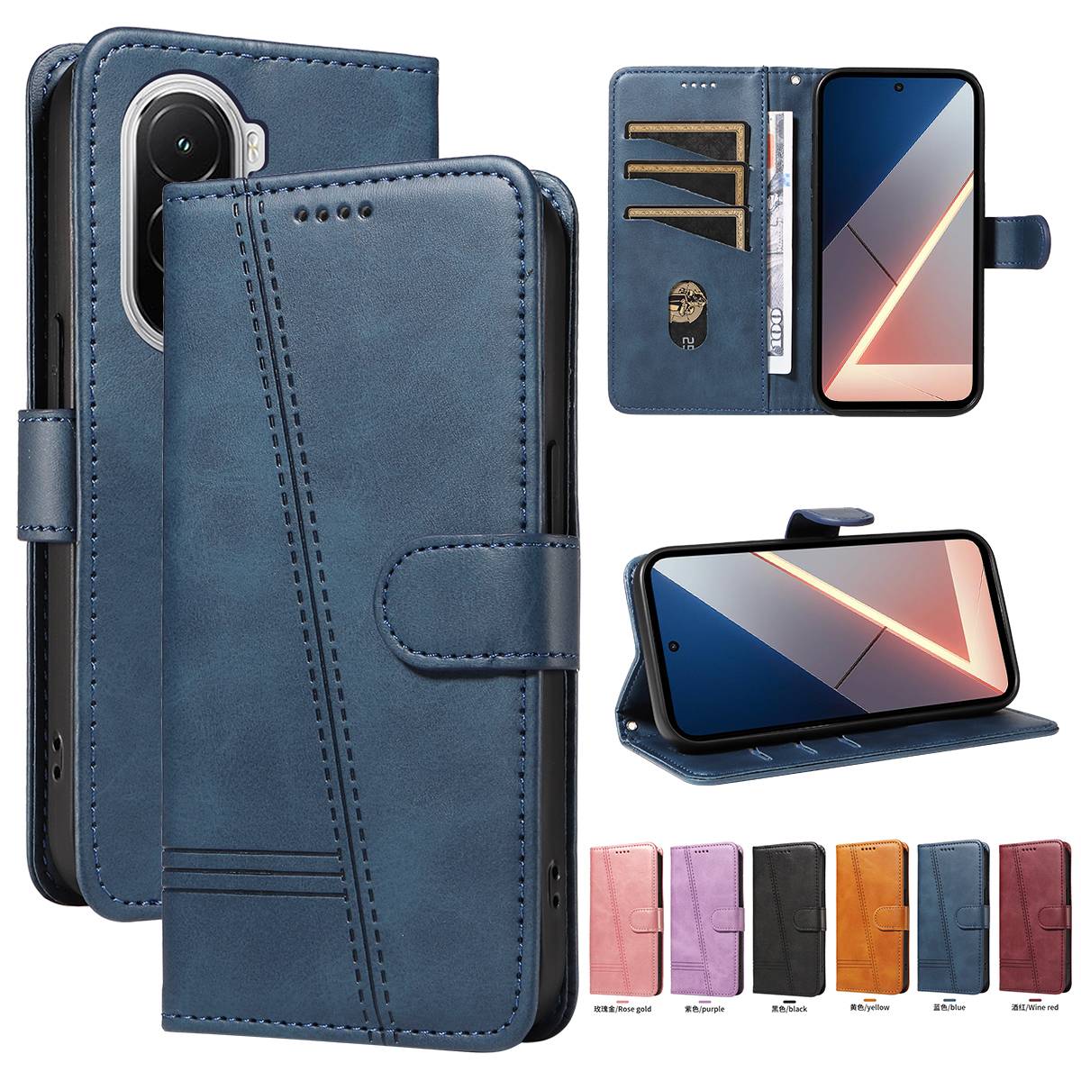 Luxury Leather Magnetic Flip Wallet Phone Case For Xiaomi Poco M8 Pro 5G Poco M7 4G M7 Pro 5G Card Holder Book Cover Fundas