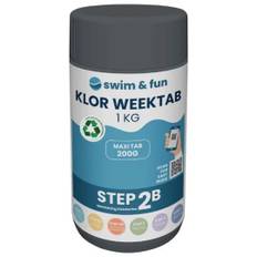 Swim and Fun Klor Weektab 200 G, 1 Kg Swim & Fun 1737 pool vatten tabletter desinfektion