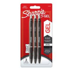 Sharpie S-gel gelpen sort 0,7 sæt med 3 penne
