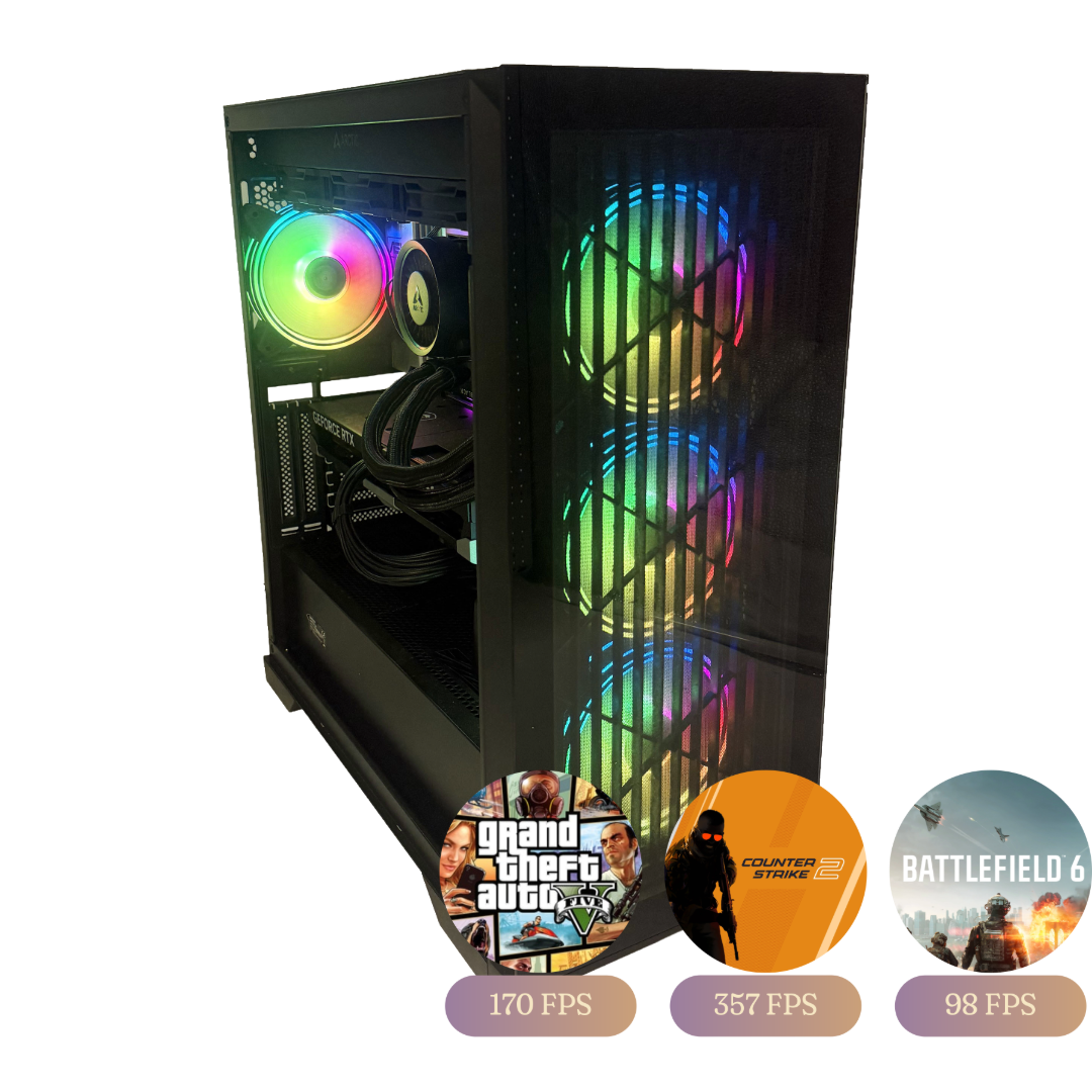 Gaming Desktop – RTX 5070 Ti 16GB / Intel Core Ultra 7 265K / 32GB DDR5 / 1TB NVMe - Svart