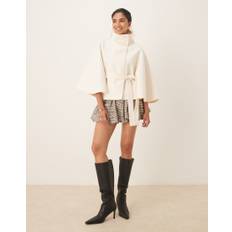 Gina Tricot - Beige kappe-jakke med ståkrave og bælte-Neutral - XS/S