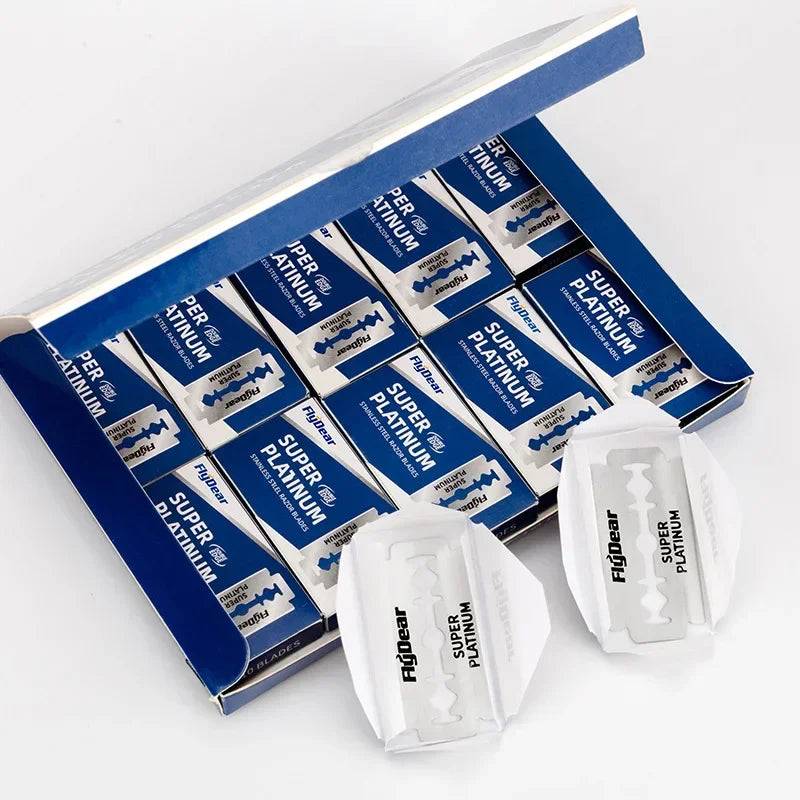 Wholesale 100PCS Stainless Steel Double Edge Safety Razor Blades Durable Barber Shaving Extra Sharp - A0317-100PCs