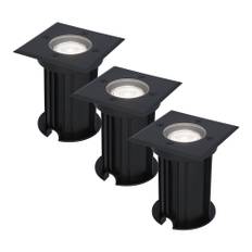 HOFTRONIC™ - 3er Set Ramsay - LED Bodeneinbaustrahler - Eckig Schwarz - GU10 6000K Tageslichtweiß 5 Watt - IP67 Wasserdicht - Strahler für Garten, Terrassendielen & Einfart - 3 Jahre Garantie