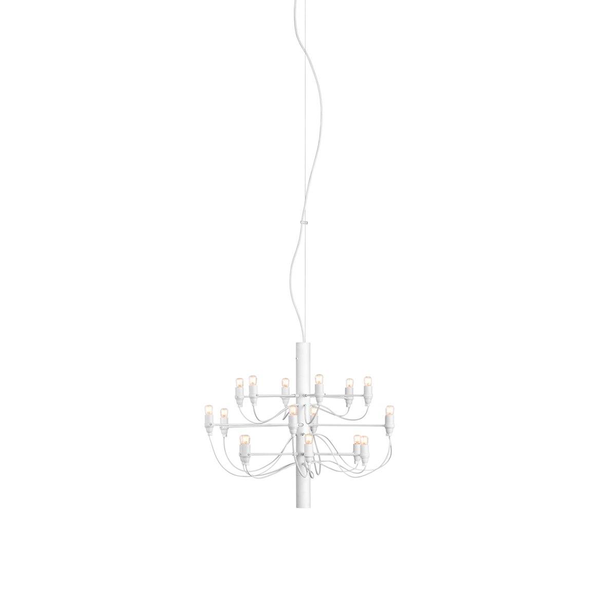 FLOS Sarfatti 2097/18 takkrona LED inkl. ljuskällor, Vit 69cm