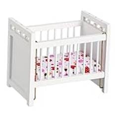 Toyvian 3 St Dockhus Spjälsäng Wiege Dekoration Baby Docka Vagga Säng Docksäng Docka Gungvagga Dockhustillbehör Docka Spjälsäng Docka Gungbädd Babywiegen Mini Bebis Vit Björk Förnödenheter