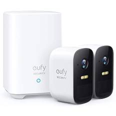 eufy Security eufyCam 2C 2+1, kabellose Überwachungskamera, HD 1080p, IP67 wetterfest, Nachtsicht, Kompatibel mit HomeKit, Doppel-Kamera-Set, gebührenfreie Nutzung(Generalüberholt)