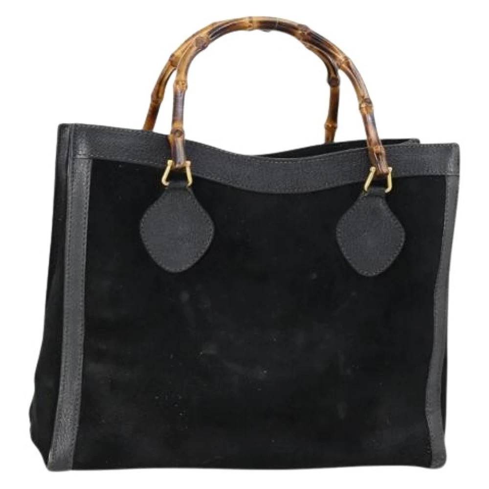 Gucci Vintage Pre-owned Suede Håndtaske - Vintage - Dame - Sort - ONE SIZE - Suede