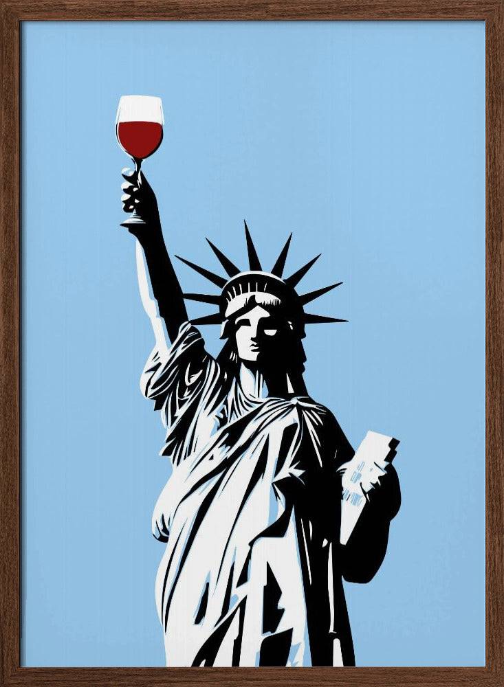Liberty of Wine Poster - 70x100 cm / 28x40″ / Smoked Oak Wood Frame