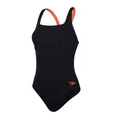 Speedo Womens Flex Band Swimsuit With Built In Swim Bra - Sort/Siren Red