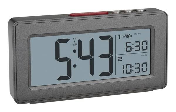 TFA-Dostmann 60.2563.10 vækkeur Digital alarmur Anthracit