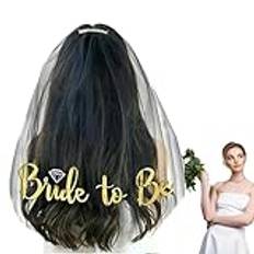 Short Wedding Veil, Bride to Be Veil - Elegant Bride Headpiece Bachelorette Veil | Klassiska bröllopsslöjor Brudslöja, möhippatillbehör