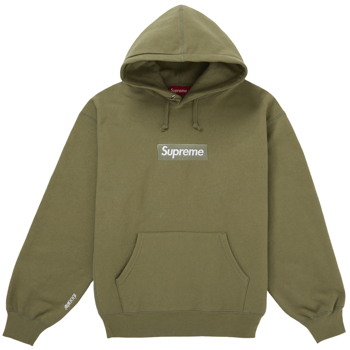 Supreme Box Logo Hooded Sweatshirt Light Olive FW25 - M