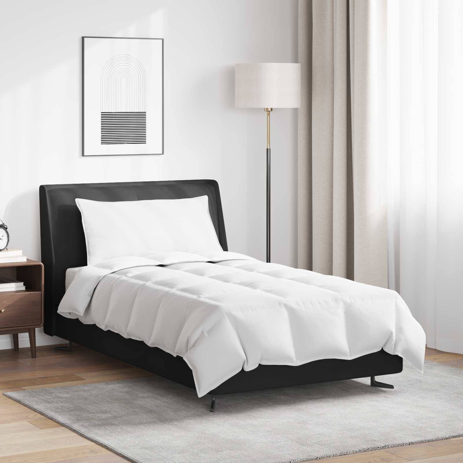 vidaXL Sommar Duvet med kudde 2 st Vit Dunfjäder