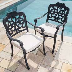 Matstol Utomhus 2-pack Svart Aluminium Toscana | Utemöbler & trädgårdsmöbler | Vesani
