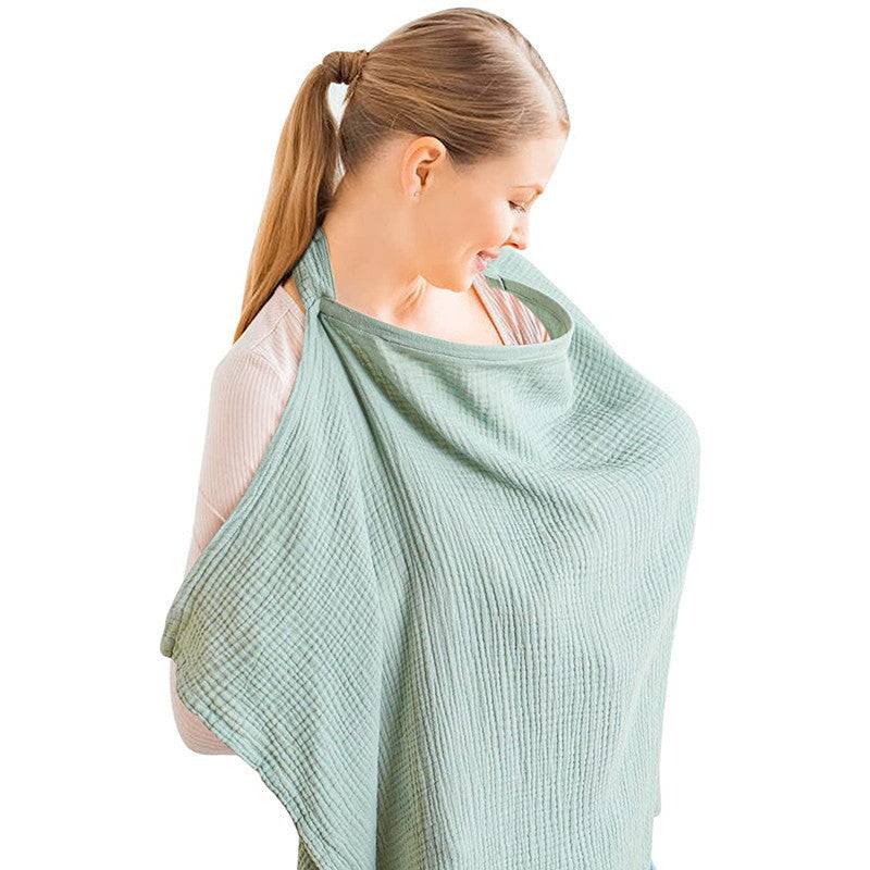 Muslin Nursing Cover For Baby Breastfeeding, Breathable Cotton Breastfeeding Cover - F