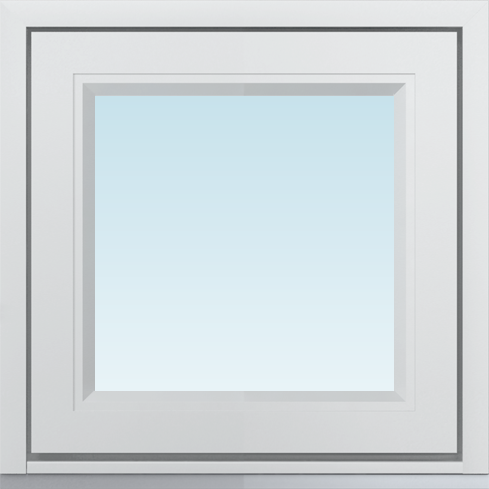 Svenska Fönster SF sidohängt fönster utåtgående 480x480mm höger 1-luft, insida trä utsida aluminium, 3-glas  (5x5)