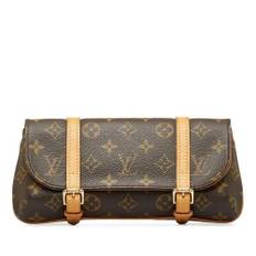 Louis Vuitton Vintage, Pre-owned, Dame, Brun, ONE SIZE, Uld, Brugt Pochette Accessories Clutch