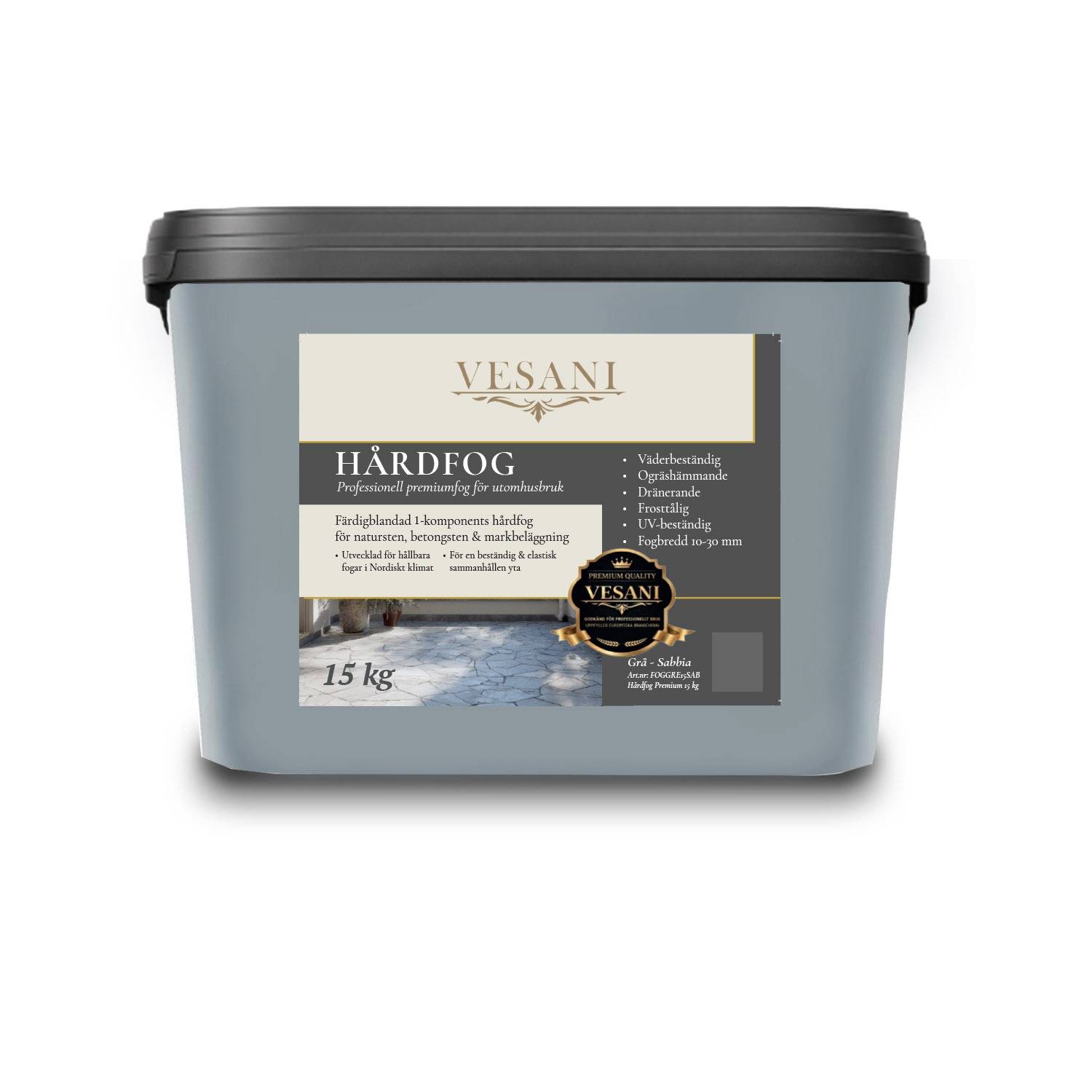 Fogsand Premium 15 kg Grå - Sabbia | Vesani