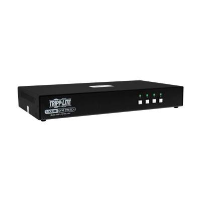 Säker KVM-switch, 4-port, enkel huvud, DP till HDMI (x4), 4K, NIAP PP4.0, ljud, CAC
