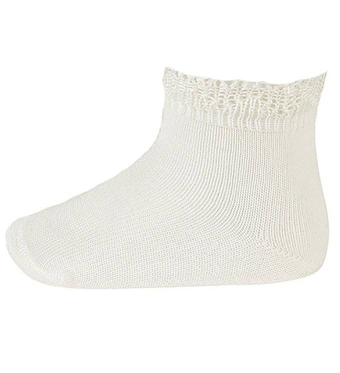 Condor Strømper m. Blondekant - Hvid - Condor - 18-24 mdr - Strømper