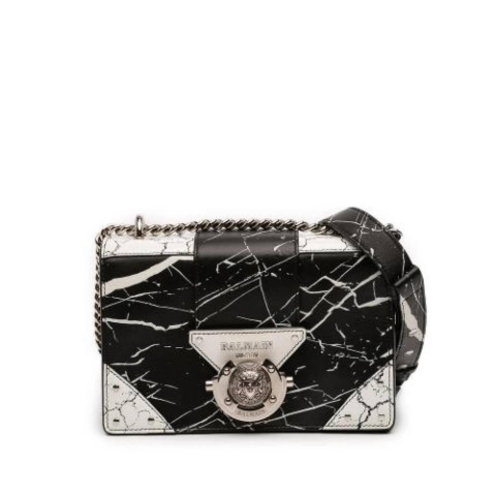 Balmain Pre-owned Pre-owned Printed Leather Crossbody Bag - Vintage - Dame - Sort - ONE SIZE - Uld