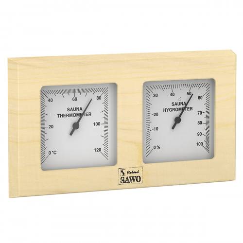 Sawo Sauna -termometer - Hygrometer 224 -THP, fyrretræ.