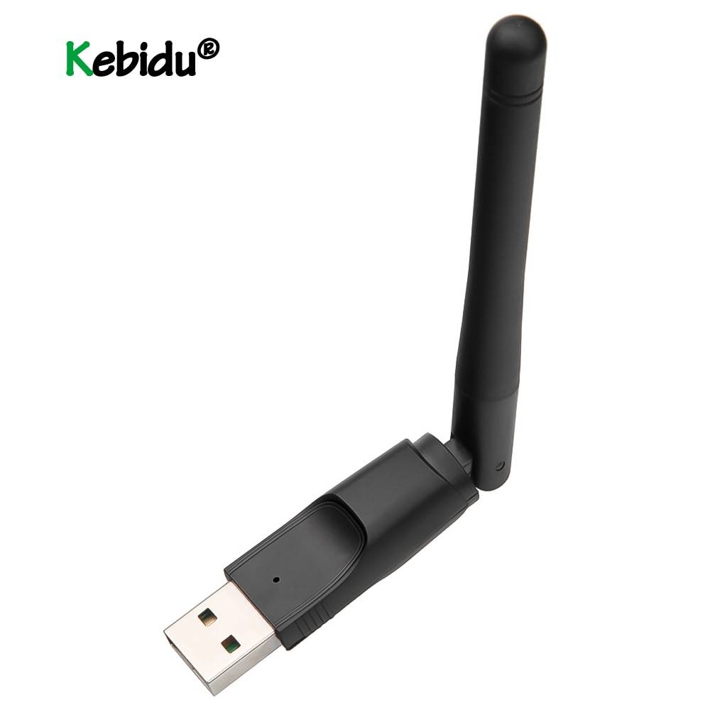Kebidu 150 mbps 2.4 ghz trådlös usb wifi-adapter wlan nätverkskort usb wifi-mottagare 2db wifi-antenn