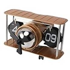 Retro Flygplan Flip Down Clock Flygplan Flip Clock 304 Rostfritt Stål Timing Påminnelse Funktion Retro Flygplan Mekanisk Skrivbordsklocka för Kontor (Kavoletwyxr241qn0-14)