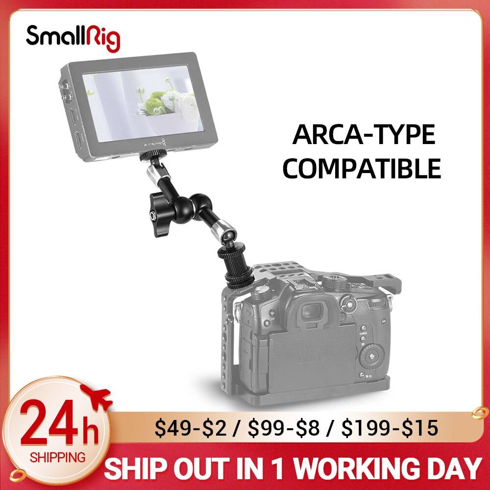 Smallrig justerbar friktion artikulerande magisk arm 7 " /11 " lång med kallskofäste & standard 1/4 " -20 -gängad skruvadapter - 11 tum arm