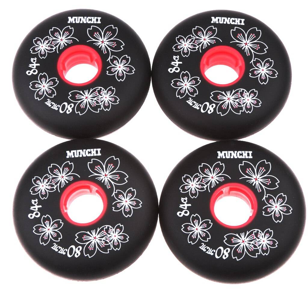 Inline Hockey Hjul 4 st 72/76/80mm - 80mm svarta