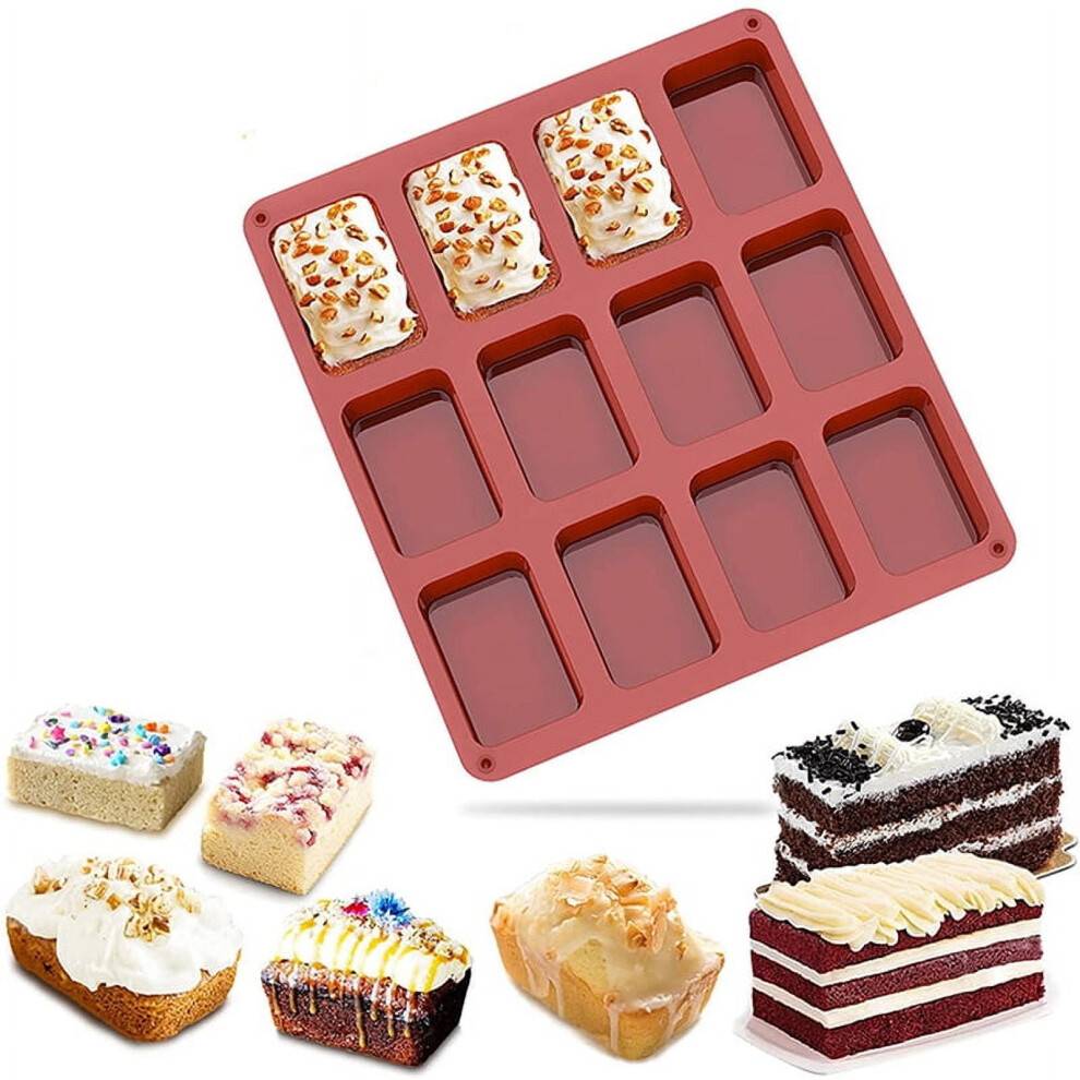 12 hulrum Non-stick mini brownieform brødform silikone mini brødbagning PQAL