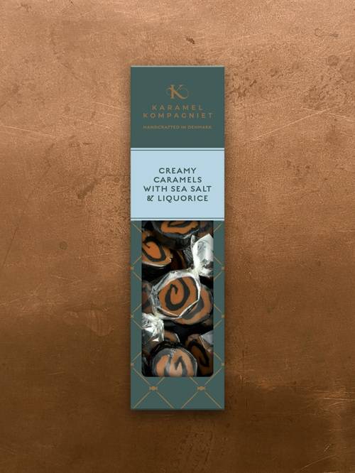 Karamel Kompagniet - Blød fløde karamel med lakrids og havsalt - 138g.