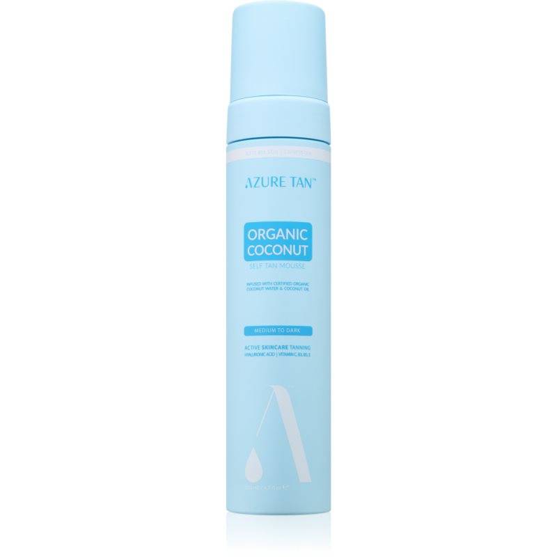 Azure Tan Organic Cocunat Mousse för brun-utan-sol Skugga Medium To Dark 200 ml