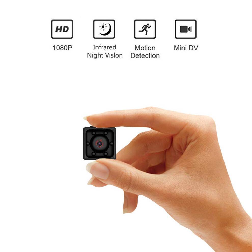 Batteridrevet HD 1080P minikamera, super mini skjult spionkamera med forbedret nattesyn og bevægelsesdetektion, alsidig placering til