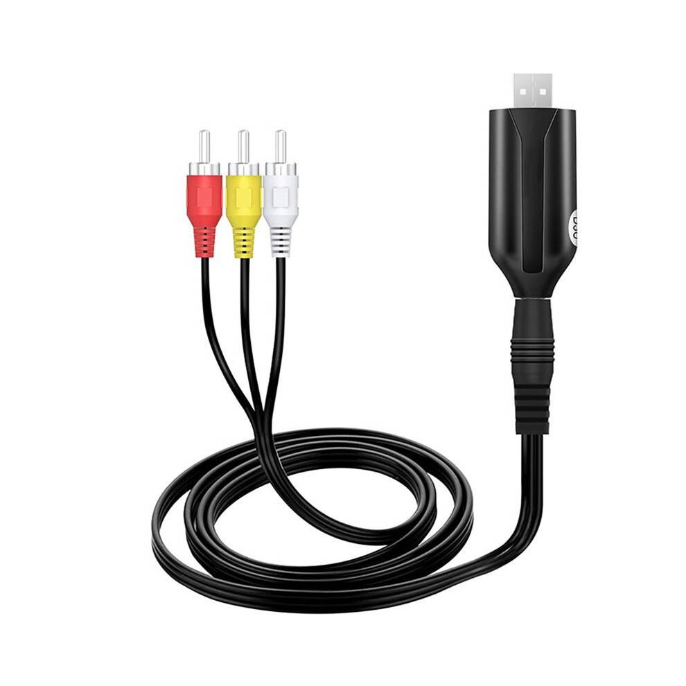 USB 2.0 RCA AV Video Capture Card, VHS to Digital Converter Adapter for Analog Video Recording and Digitizing Old Tapes